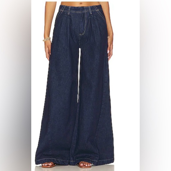 FREE PEOPLE EQUINOX DENIM TROUSER IN RITUAL/WIDE LEG/DEMIN/28 - Picture 3 of 8